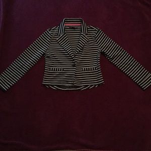 A black and white stripped jacket